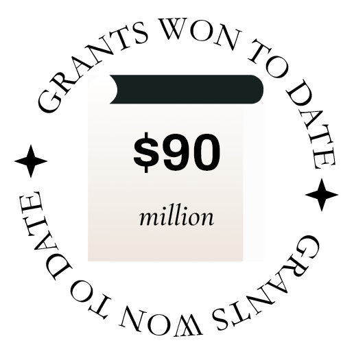 Image showing $90 million in grant wins to date.
